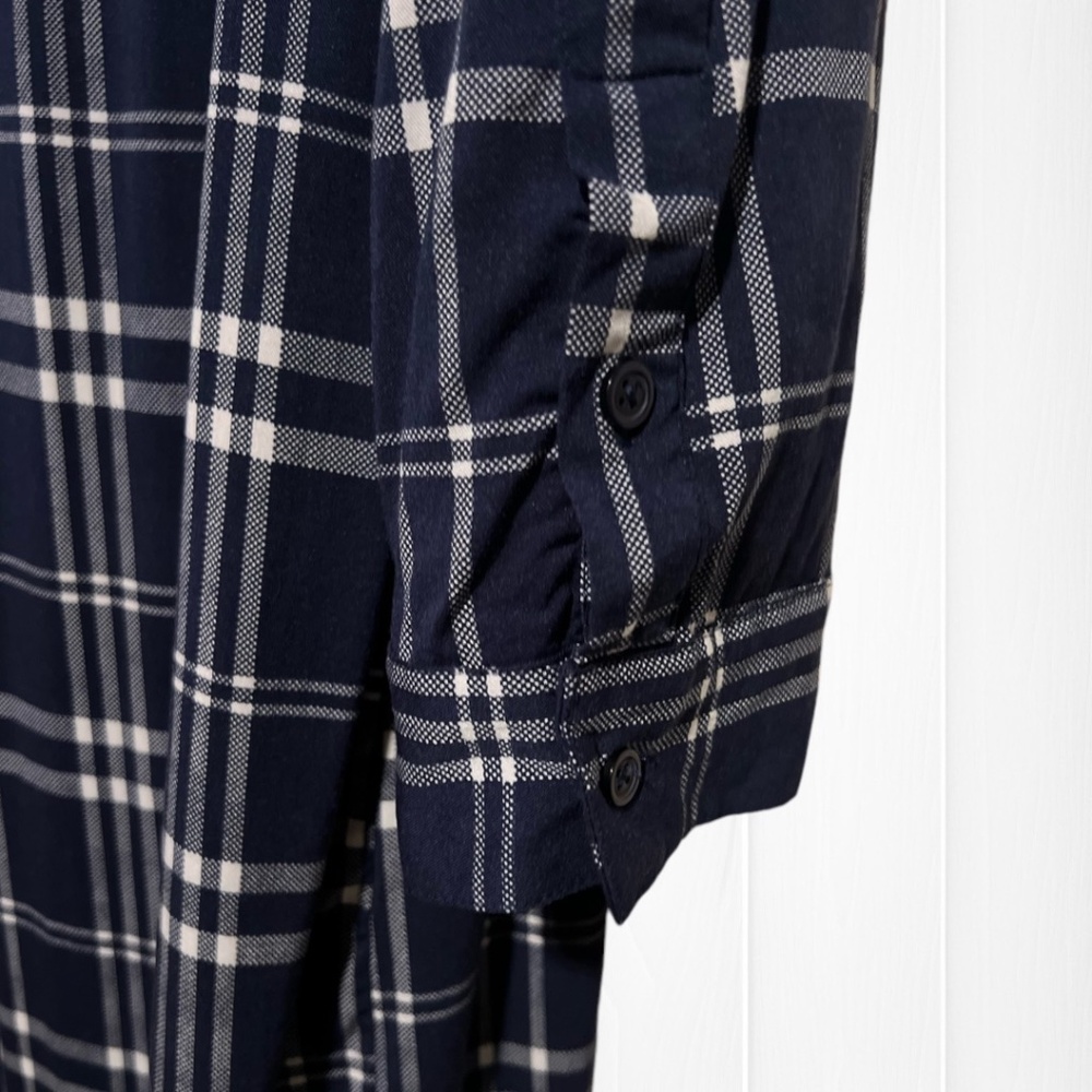 TORRID Navy Plaid Button-Up Dress (M/L) - Picture 14 of 16